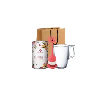 Te verde en hojas con infusor de silicona más mug de vidirio